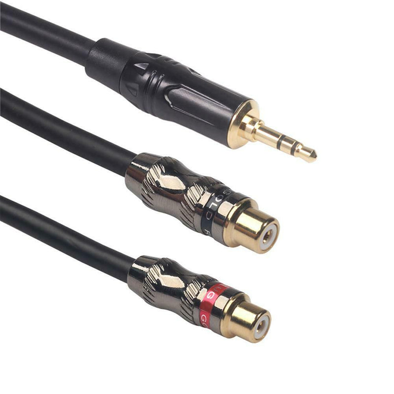 3.5mm Male to 2RCA Female Headphone Splitter Audio Cable Adapter Converter Cord