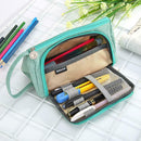 Large Capacity Pencil Case Canvas Pen Bag Girl Cosmetic Storage Bag (Green) A