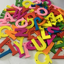 100x Mix Wooden 26 Letters Buttons Children Enlightenment Sewing Decor Craft