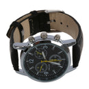 Mens Watch Quartz Watch PU Leather Black Quartz Watch I8S1