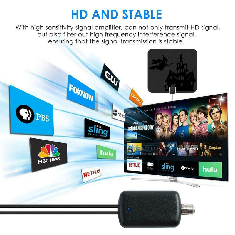 4K Digital HDTV Aerial Indoor Amplified Antenna 1280 Miles Range HD 1080P