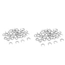 50x M + 50x L Fishing Spoons Blades Spinner Folded Clevises for Lure Steel