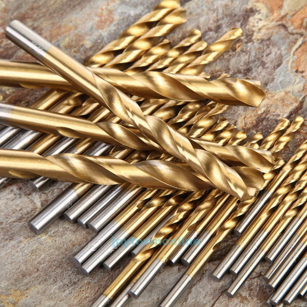 99PCS HSS Twist Drill Bit Set Titanium Coated Home Metal Drilling Tool 1.5-10mm