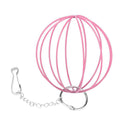 Stainless Steel Plating Pet Hay Manger Food Ball Rabbit Grass Rack (Pink) A
