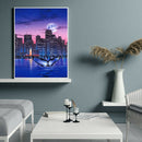 5D DIY Full Round Drill Diamond Painting Night City Cross Stitch Needlework
