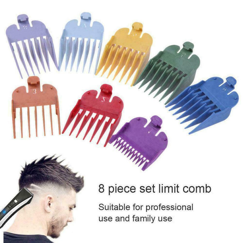 8pcs/Set Cutting Hair Clipper Premium Guides Combs Universal Color Metal D1E6