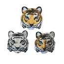 tiger change color sequins patches embroidered reversible badge fabric appliqueï¼