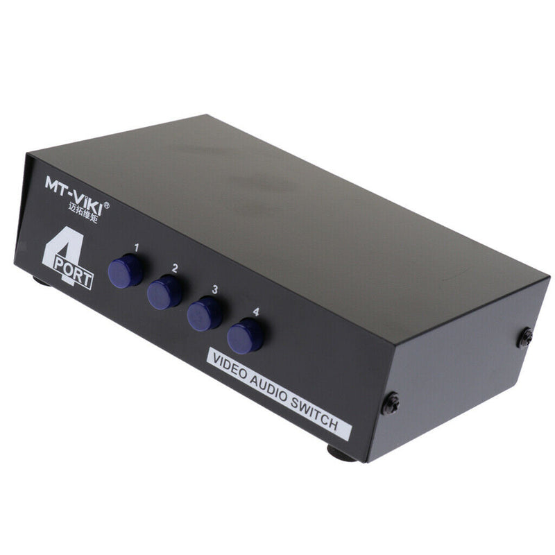 1 to 4 Port RCA Video Audio AV Switcher Selector 4-Way TV DVD Splitter Box -