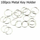 100pcs 25 mm Metal Key Holder Split Rings Keyring Keychain Key Fob I8V6