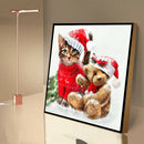 Full Round Drill Diamond Painting DIY Christmas Cat Bear Rhinestone Picture