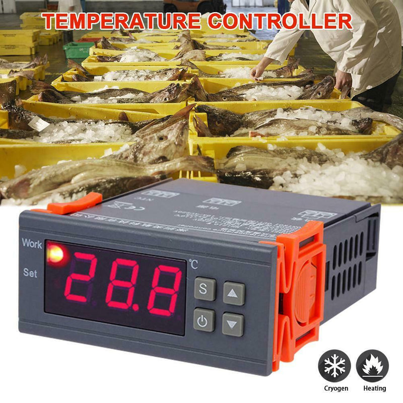 90V-250V Temperature Controller Digital Temp Thermostat Control Relay W/ Sensor