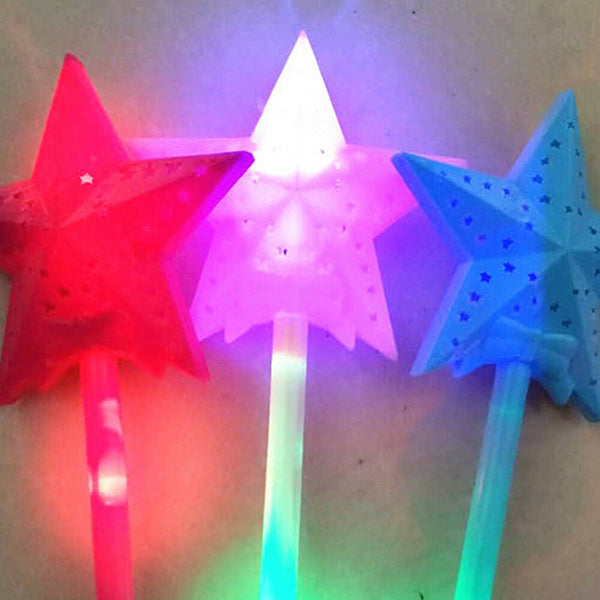 Xmas Star Shape Glow Sticks Bulk Light Up Plastic LED Wand Party Cheer Stick