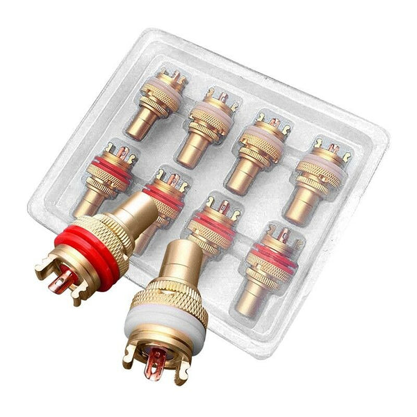 8pcs Red+White RCA Female Socket Chassis High Quality RCA CMC Female Connec C4S9