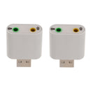 2x USB2.0 External Sound Card Audio Adapter 3.5mm Microphone /Headphone Jack