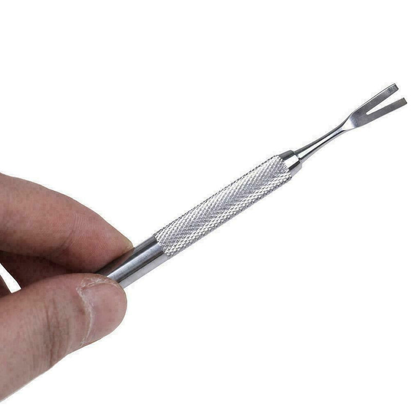 Floh-Haustier-Entferner-Zecken-Abbau-Werkzeug-Edelstahl-Doppelkopf Gabel-Pi R4A0