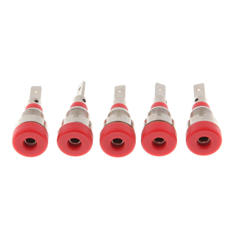5 Piece 2mm Banana Jack Binding Post Nut For Multimeter Test Red