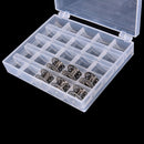 25Pcs Clear Empty Sewing Machine Bobbins Spool Metal Case With Storage Box M&O