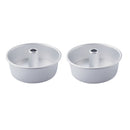 2x Round Hollow Chiffon Cake Mold Angel Food Cake Pan w/ Removable Bottom 6"