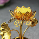 Golden Silk Hollow Lotus Candle Ghee Lamp Holder For The Buddha Candle Hold