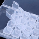 Plastic 28 Slots Clear Nail Tools Jewelry Storage Box Case Organizer Beads A