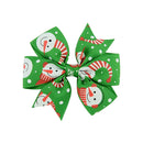 6Pcs Girl Christmas Holiday Gift Snowflake Ribbon Hair Bows Clip Girl HairpVGTE