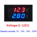 Digital Red LED Voltage Meter DC100V 10A Voltmeter Ammeter Blue+Red LED Amp N Gw