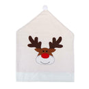 Cartoon Embroidered Deer Hat Chair Covers Christmas Chair Xmas Cap (2pcs)