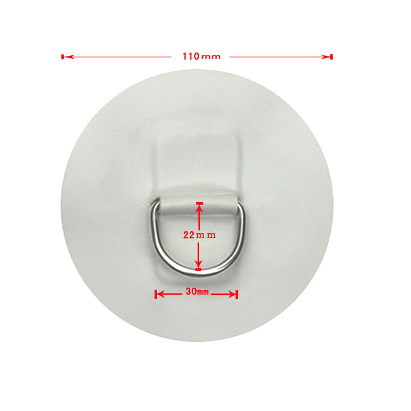 Quality 4"StainlessSteel Inflatable Boat Kayak Dinghy D-RING PVC Patch PVC