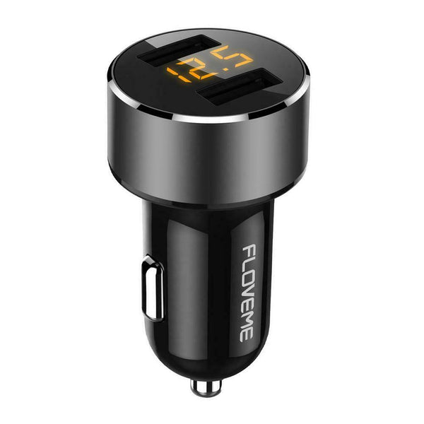 Floveme 5V 3.6A QC Dual USB Quick Charge Car Charger with Digital Display #gib