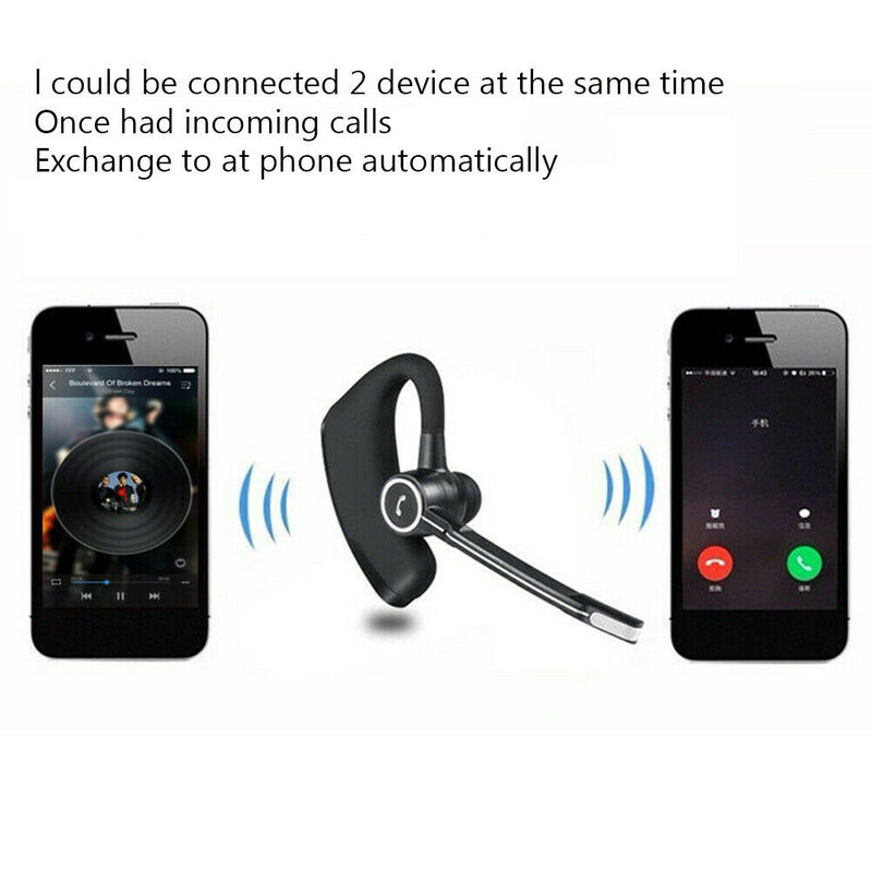 V8S Business Bluetooth Headset Wireless Earphone Earhook Earbud with Mic A