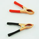 20 Pcs Black Red Copper Plated Metal Battery Clips Alligator Clamps 30A