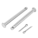 304Stainless Steel Flat Head Round Clevis Pins Fastener M5x50mm 5Sets