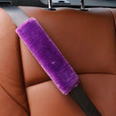 2pcs Car Seat Belt Cover Fluffy Safety Belt Shoulder Pad Protector (Purple)