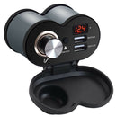 CS-834A3 Motorcycle Dual USB Charger Cigarette Lighter Socket w/ Voltmeter