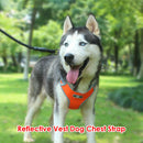 Reflective Vest Dog Chest Strap Breathable Pet Harness Leash Set (Orange M) A