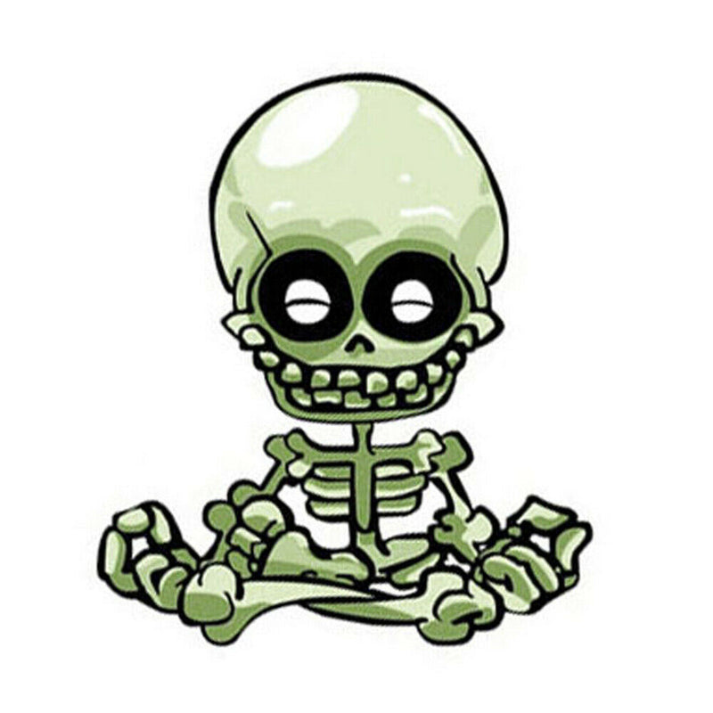 1 Sheet Car Decals Punk Laptop Stickers Funny Cartoon Skeleton F. Cars Removable