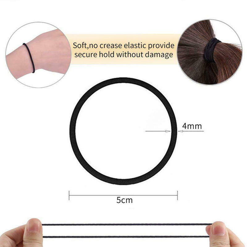 120pcs Elastic Rubber Band Black Women Hair Rope Ties Kids Ponytail Holder  A
