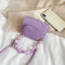 Women Mini Totes PU Solid Shoulder Money Bag Messenger Handbags (Purple)
