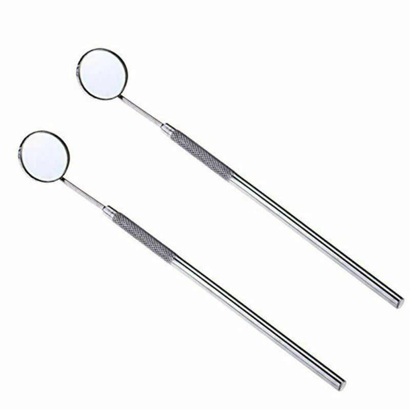 2 PCS Illuminating Stainless Steel Mouth Mirror Dental Instrument Reflector Care