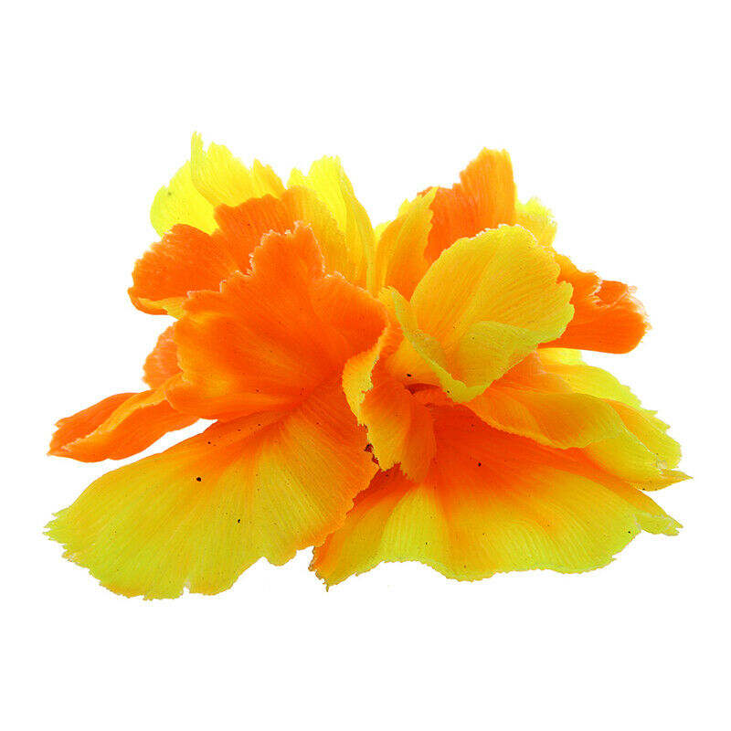 Aquarium Fish Tank Soft Artificial Sea Plant Anemone Ornament Orange