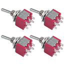 4Pcs AC 250V 2A 120V 5A 6 Pin Terminals ON/Off/ON DPDT Toggle Switches M8M1