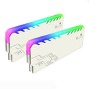 2pcs RGB RAM Heatsink Desktop PC DDR DDR3 DDR4 Memory Heat Spreader (White)