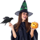 Halloween Crows, 3-Style Realistic Handmade Crow with Glass Bird's Nest, Bl
