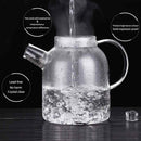 1600ml Water Pitcher, Resistant Transparent Glass Kettle Teapot Coffee Juic