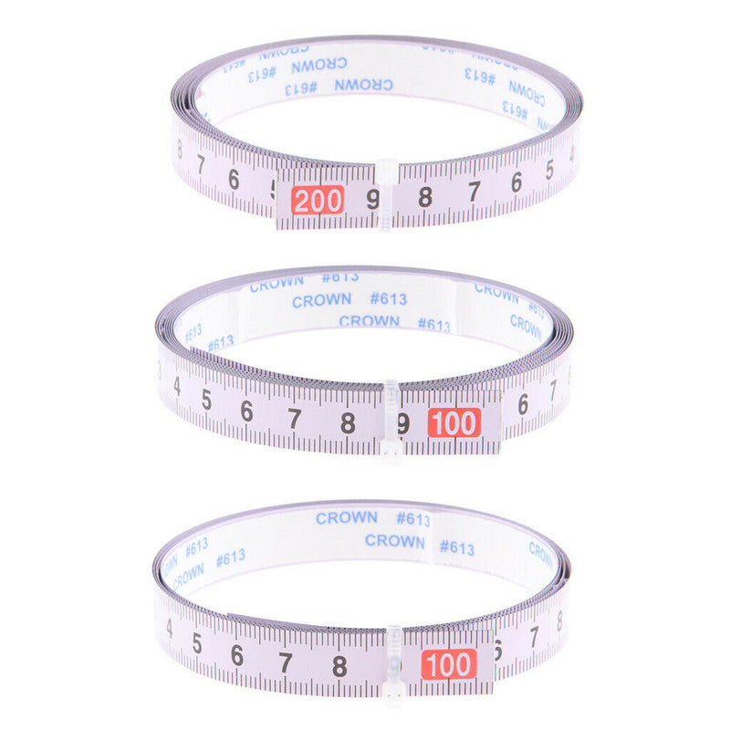 3 Pieces  Durable Miter Saw Track Tape Measure Backing Metric Steel Ruler Middle