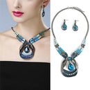 Cgic Jewelry Set Elegant Necklace Waterdrop Earrings Set Crystal Jewelry Set- OZ