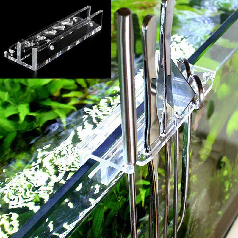 Acrylic Water Plant Tool Maintenance Side Holder Aquarium Tank Tweezer Holder ME
