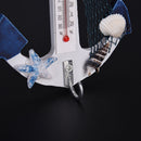 Wood Anchor Thermometer Craft Art Wall Hanging Hook Gauge Shell Nautical Deco JR