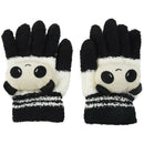 Women Winter Sweet Panda Design Touchscreen Gloves Black White A6C5