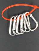 5Pcs Aluminum  Hook Carabiner D-Ring Key Chain Clip Keychain Hiking Camp
